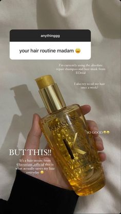 Kerastase Hair Oil, Kerastase Aesthetic, Loreal Hair Serum, Golden Bedroom, Kerastase Elixir Ultime, Hair Serums, Kerastase Hair, Loreal Hair, Hair Care Recipes