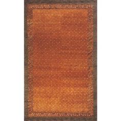 an orange and brown area rug on a white background with a border in the middle