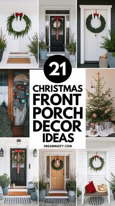 Make a festive first impression with these 21 Christmas front porch decor ideas! Whether you’re going for rustic charm or elegant holiday flair, we have all the tips you need. Visit our site for step-by-step ideas to make your porch shine! Christmas Front Porch Decor Ideas, Christmas Front Porch Decor, Front Yard Porch, Step Ideas, Front Porch Decor Ideas, Christmas Color Palette