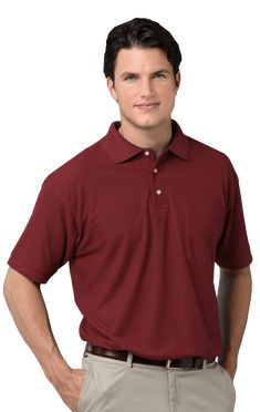 Experience the perfect blend of style and durability with this men's Teflon™ pique polo featuring a convenient pocket. Crafted from a premium 65% polyester/35% cotton fabric, this shirt is treated with Teflon™ for unbeatable stain resistance. Complete with a curl-free collar, rib-knit cuffs, and bone-horn buttons, this classic-fit shirt comes in a variety of colors and sizes ranging from XS to 6XL. Elevate your wardrobe with this must-have addition! updated 11/14 Sock Company, Pique Polo Shirt, Big And Tall, Jean Shirts, Printed Tees, Workout Shirts, Rib Knit, Polo Shirt, Cotton Fabric