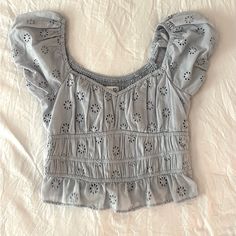 Brand New Without Tags, Never Worn, Great Condition - No Holes Or Rips, Soft Material, Smoke Free Home Hollister Clothes, Crop Top Casual, Babydoll Top, Hollister Tops, Light Blue Color, Fit N Flare Dress, Dream Wardrobe, Cute Shirts, Fit & Flare