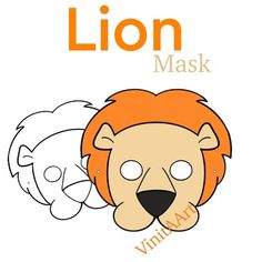 a lion mask with the word lion on it's face and another animal behind it