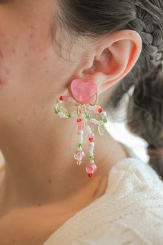 I am soooooo obsessed with these pink beads!! This fully beaded dangle is made with 925 sterling silver posts, and is the girliest statement earring! Coming in at 2.6 inches in length, she is INSANELY lightweight, so you'll have no problem getting through the day with these in! And of course they are hypoallergenic, so they are suitable for even the most sensitive of ears! This is truly a staple piece for Valentine's Day! Pink Beads, Staple Pieces, Buying Jewelry, Online Jewelry, Statement Earrings, Amazing Jewelry, Valentines Day, 925 Sterling Silver, Valentines