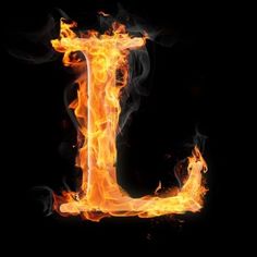 the letter j is made up of fire