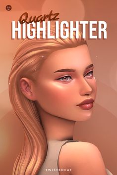 a woman with blonde hair and blue eyes is featured on the cover of highlighter magazine