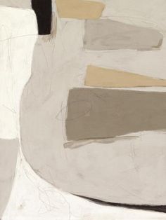 an abstract painting with white, brown and black colors