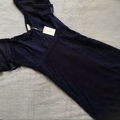 Brand New, Never Worn. Gloria Lace Midi Dress By Foxiedox In Navy Blue. Great To Wear To A Wedding Or Special Event. Midi Dress With Delicate Lace Overlay And Zigzag Bottom Hem. Sheer Lace Sleeves. Fitted Bodice And Waist With Flowing Skirt, See Video For Fabric Detail. Side Zip Closure. Size 12, See Photos For Measurements. Navy Fitted Midi Dress For Summer, Navy Mini Dress For Summer Formals, Fitted Navy Summer Dress, Blue Lace Midi Dress With Lace Patchwork, Blue Lace Midi Dress With Scalloped Lace, Blue Lace V-neck Midi Dress, Blue Lace Midi Dress, Lace Bodycon Midi Dress, Peplum Midi Dress