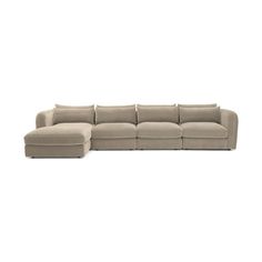 Lengthen your lounging with this sectional wide enough to let the whole family get cozy together, all in modern, low slung style. Beige/White Mid Century Modern Modular Grand Chaise Sofa Sectional - Villa Sand - Left White Mid Century Modern, Single Arm Chair, Sofa Sectional, Irish Cream, Armless Chair, Chaise Sofa, Getting Cozy, Room Sofa, Sectional Sofa