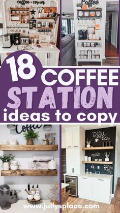 coffee bar ideas, kitchen coffee bar, coffee bar station, coffee bar station ideas Art Deco Coffee Bar, Coffee Bar Station Ideas, Bar Station Ideas, Coffee Toffee Bars, Coffee Bar Inspiration, Coffee Corner Kitchen, Coffee Bar At Home, Shopify Banner