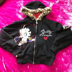 Betty Boop Hoodie, Betty Boop Y2k, Y2k Zip Up Hoodie, Trashy Outfits, Y2k Clothes, Estilo Punk, Y2k Outfits