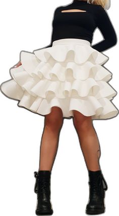 Elegant Tiered Lined Mini Skirt, Elegant Tiered Mini Skirt With Lining, Party Mini Skirt With Ruffles, Elegant Dress With Ruffled Mini Skirt, Elegant Mini Dress With Ruffled Skirt, Elegant Voluminous Mini Skirt, White Ruffled Mini Skirt For Party, Fitted White Ruffled Skirt, Party Long Skirt With Ruffles