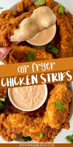 Air Fryer Chicken Strips Air Fryer Chicken Breast Strips, Homemade Chicken Strips In Air Fryer, Air Fryer Chicken Strips Recipe, Chicken Strips Air Fryer, Air Fryer Chicken Strips, Chicken Tenders Crispy, Homemade Chicken Strips, Breaded Chicken Strips, Air Fried Chicken Tenders