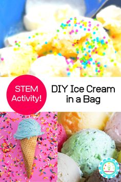 Summer and ice cream go hand in hand. But how about making ice cream in your hands? That's what the ice cream in a bag science experiment is all about! #scienceexperiments #stemactivities #kidsactivities #summerfun Ice Cream Science, Summer Stem Activities, Summer Science Activities, Ice Cream In A Bag, Science Fair Projects Boards, Elementary Stem, Making Ice Cream