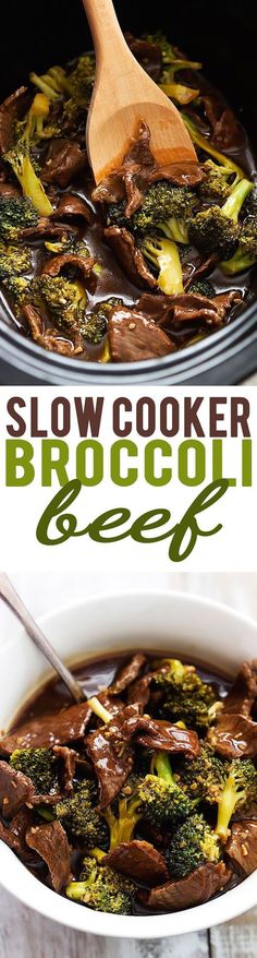 this slow cooker broccoli beef recipe is so good and easy to make