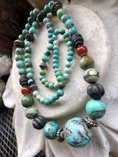 Old Circa 1930s Chinese Natural Blue Green Turquoise Carnelian Tribal Silver Vintage Necklace Necklace measures aprox 30 inches around weighs 79 grams Blue Chrysoprase Necklace With Natural Stones, Turquoise Agate Gemstone Beads Necklace, Vintage Turquoise Necklace With Round Natural Stones, Vintage Turquoise Necklace With Round Beads, Turquoise Chrysoprase Gemstone Bead Necklaces, Turquoise Agate Gemstone Necklace, Agate Turquoise Necklace With Gemstone Beads, Turquoise Chrysoprase Gemstone Bead Necklace, Bohemian Blue Turquoise Chrysocolla Necklace