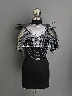 ad eBay - Knight Brave Female Armor, Gorget Pouldron Armor, Chaianmail Stylish top,Cosplay - Buy Now, click the link (eBay) Scale Mail Armor Female, Armor Gorget, Armor Corset, Armor Accessories, Top Cosplay, Scale Mail, Female Armor, Collectible Knives, Stylish Top