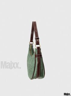 Majxx - Lovely Green Handbag for Ladies Vintage Baguette Tote Bag For Travel, Vintage Everyday Baguette Tote Bag, Vintage Tote Baguette Bag For Travel, Vintage Tote Baguette Bag For Everyday, Vintage Everyday Tote Baguette Bag, Retro Green Everyday Bag, Green Retro Everyday Bag, Retro Everyday Hobo Bag With Removable Pouch, Vintage Baguette Bag With Adjustable Strap For Travel