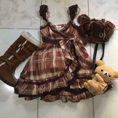 #outfits #ootd #outfitinspo #outfitgoals #inspiration #outfitlookbook #whatiwore Shoujo Clothes, Cutsey Outfits, Deer Clothes, Hime Kaji, Bear Outfits, Dope Fashion, Other Outfits, Girly Fashion