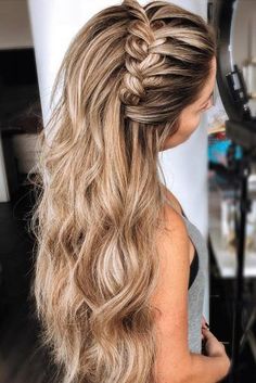 Glamorous Wedding Hair, Wedding Hair Half, Plaits Hairstyles, Penteado Cabelo Curto, Braided Hairstyles For Wedding, Braided Hairstyles Easy, Wedding Hairstyles For Long Hair, Half Up Hair, Braids For Long Hair