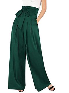 Milumia Womens Wide Leg Pants High Waist Palazzo Lounge L... https://www.amazon.com/dp/B07KG8Z6ZM/ref=cm_sw_r_pi_dp_U_x_8a2LDbV04ZYZ5 Pleated Palazzo Pants, Womens Palazzo Pants, High Waist Wide Leg Pants, Womens Wide Leg Pants, Office Outfits Women, Loose Trousers, Elegante Casual, Casual Belt, Spring Outfits Women