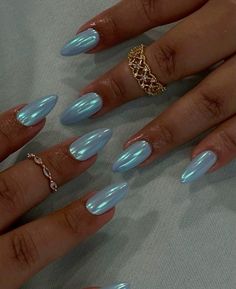 Blue Chrome Nails, Chrome Nail Polish, Hot Nail Designs, Royal Blue Nails, Blue Chrome, Purple Nail Designs, Nail Art Techniques, Chrome Nail, Nail Care Tips