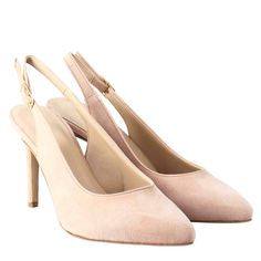 Women's high slingback pump






 Nude suede

 Heel height 9cm



 Leather sole



 Leather lined



 Handcrafted



 Made in Italy



 Composition:

 Upper: 100% Suede
 Lining: 100% Leather
 Bottom: 100% Leather
 Insole: 100% Leather Feminine High Heel Slingback Pumps, Feminine Beige High Heel Slingback Pumps, Feminine Beige Slingback Pumps For Party, Chic Beige High Heel Slingback Pumps, Beige Suede Open Heel Heels, Beige Suede Heels With Open Heel, Blush High Heels With Sculpted Heel, Beige Slingback Pumps With 4-inch Heel For Evening, Chic Suede Court Shoes With Heel Strap