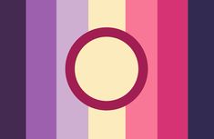 a purple and pink striped background with an oval in the center, on top of it