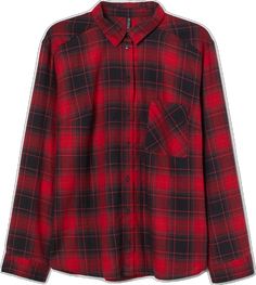 Red Button-up Flannel Shirt For Work, Red Collared Flannel Shirt For Work, Collared Red Flannel Shirt For Work, Red Flannel Shirt With Button Closure For Work, Casual H&m Blouse With Button Closure, H&m Casual Shirt For Fall, H&m Button-up Tops For Fall, Casual Button-up Shirt H&m, Casual Button-up Shirt From H&m