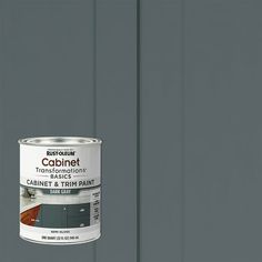 a can of paint sitting on the side of a door