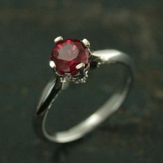 Ruby Ring~Ruby Cross Ring~Diamond Accented Ring~White Gold Ruby Ring~Lab Grown Ruby~Chatham Ruby~Gre Accented Ring, White Gold Ruby Ring, Gold Ruby Ring, Vintage Diamond Jewelry, Black Hills Gold Jewelry, Diamond Tiara, Diamond Accent Ring, Ring Ruby, Jewelry Lockets