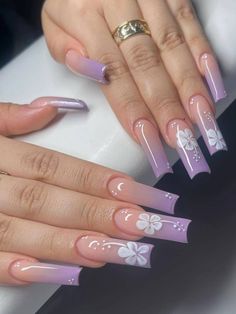 Multicolor  Collar    Color Nails Embellished   Nail,Hand & Foot Care Purple Acrylic Nails, Purple Nail Designs, Easy Nails, Acrylic Nails Coffin Pink, Nail Swag, Acrylic Nails Coffin Short, Short Acrylic Nails Designs