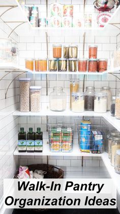 a pantry filled with lots of food and containers