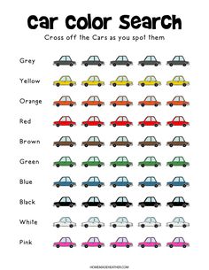 the car color search is shown with different colors on it and in front of each other