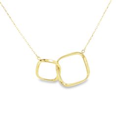 Two 10k yellow gold squares are connected together to form this stunning 18" necklace. Diamond Cuff Bracelet, Pearl Bracelet Gold, Gold Rings Stackable, Diamond Fashion Rings, Childrens Jewelry, Sterling Silver Hoop Earrings, Sterling Silver Necklace Pendants, Mens Jewelry Bracelet, Pearl Stud Earrings