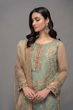 Shop Maria B Embroidered Kameez Salwar Party Wear is Reviving the age-old crafts of tilla, kora, and naqshi with a nice dusting of shimmering sequins. Festive Naqshi Sharara, Festive Eid Sharara With Naqshi Detailing, Festive Gold Sharara With Naqshi, Festive Gold Sharara With Naqshi Details, Festive Gold Naqshi Sharara, Chinon Traditional Wear With Naqshi For Festive Occasions, Festive Gold Anarkali Set With Naqshi, Festive Naqshi Chinon Traditional Wear, Party Sharara With Naqshi In Organza