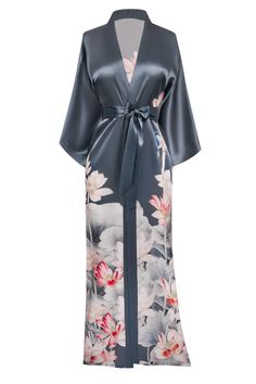 PRICES MAY VARY. QUALITY KIMONOS: Our kimono robes for women are made from 100% Washable Silk Robes. Easily machine washable with cold, gentle cycle, and hang dry with distinct patterns. They can be used as bridal robes, bathrobes, or bridesmaid gifts. Side slits at hem. ONE SIZE: Using only the best materials in the market, our 100% Washable Silk robes for women, bathrobes, and bridal robes are a sleek 16mm quality silk, 43” at chest and hip, 52” in length, fits most women as a bathrobe and per Long Silk Robe, Como Fazer Short, Baggy Sleeves, Silk Robes, Night Shadow, Robes For Women, Silk Kimono Robe, Silk Robe, Long Kimono