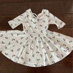 Beautiful Super Cute Pandas Print Ballerina Sleeve 2t Dress! New With Tags By Dotdot Smile. - Super Soft Cool Slinky Material Perfect For Play Time, School Etc! - Retails For $34 - Pet & Smoke Free Home **Price Is Firm** Playful White Fitted Twirl Dress, Playful Fitted White Twirl Dress, Playful White Twirl Dress For Playdate, Cute White Twirl Dress For Playtime, Castle Dress, Cute Pandas, Smile White, Flamingo Dress, Ballerina Dress