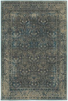 an area rug with blue and beige colors