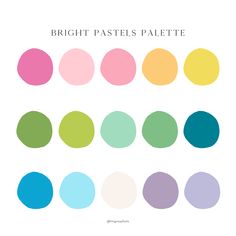 bright pastels palette with different colors