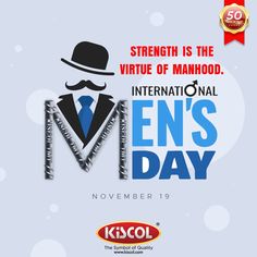 the international men's day poster with a man in a hat and mustache on it