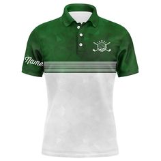 a green and white polo shirt with the name munn on it