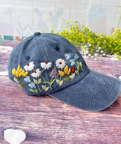 Brimmed Hats With Embroidered Logo For Spring, Spring Hats With Embroidered Patch And Curved Brim, Curved Brim Hats With Embroidered Patch For Spring, Curved Brim Hats With Letter Embroidery For Summer, Blue Hats With Embroidered Logo For Spring, Summer Snapback Hats With Custom Embroidery, Casual Summer Hats With Custom Embroidery, Cotton Hat With Letter Embroidery For Summer, Custom Embroidered Summer Hats With Adjustable Fit