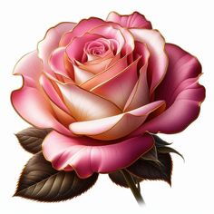 a drawing of a pink rose on a white background