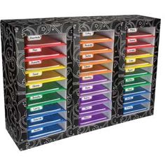 an organized file cabinet with five drawers