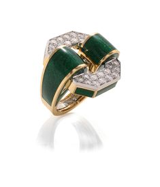 Luxury Green Octagon Rings, Luxury Green Diamond Ring With Brilliant Cut, Elegant Green Enamel Ring, Elegant Green Enamel Ring With Polished Finish, Luxury Enamel Diamond Ring With Single Cut Diamonds, Luxury Green Emerald Ring With Single Cut Diamonds, Luxury Green Rings With Diamond Accents, Formal Green Enamel Ring With Polished Finish, Luxury Green Rings With Single Cut Diamonds