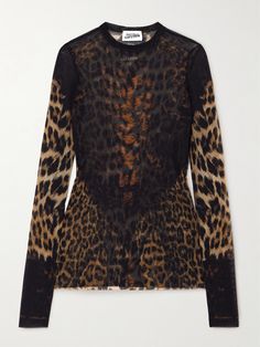 Jean Paul Gaultier is always at the forefront of what's cool - this top is a case in point with its trendy leopard spots. It's made from sheer mesh for a figure-hugging fit and stamped with the Parisian house's moniker at the crew neck. Underpin it with a triangle bra for coverage. Jean Paul Gaultier Jeans, Leapord Print 2000s, Cheetah Print Clothes, Jean Paul Gaultier Women, Collage Pics, Edgy Glam, Dream Wishlist, Nye Fashion, Latest Jeans