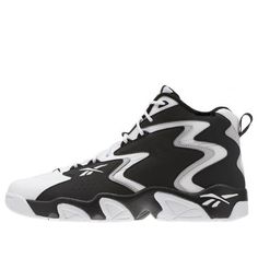 Experience the wild style of the 90s with the Reebok Mobius OG. This retro-inspired sneaker pays tribute to some of the boldest designs in Reebok's history, including the Kamikaze and Big Hurt. The exterior panels feature contrasting wavy overlays, while the high-top formation is a nod to the popular basketball shoes of the era. The Hexalite foam in the midsole recalls Reebok's prevalent tech elements of the decade, and the retro Reebok stripes add a classic touch. (SNKR) Popular Basketball Shoes, Exterior Panels, 90s Sneakers, Kamikaze, The 90s, Retro Inspired, Basketball Shoes, The Wild, High Top