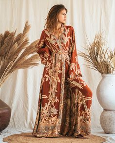 Our Maxi Kaftan wraps you in effortless grace, offering a fit that feels natural and relaxed. With its flowing shape and timeless design, it brings a perfect balance of comfort and elegance to your everyday moments. Maxi Kaftan, Clothing And Textile, Bohemian Chic, Comfort Style, Wide Sleeves, Siena, How To Feel Beautiful, Lifestyle Brands, Classic Looks