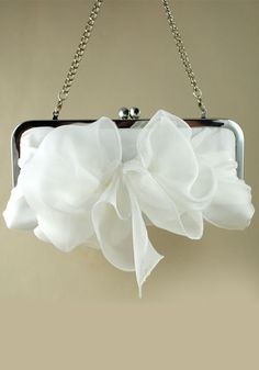 Silk Bridal Gown, Silk Clutch, Frame Purse, White Wedding Dress, Mk Bags