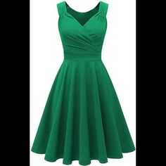 Women's Sleeveless Deep V-Neck A Line 1950s Retro Vintage Cocktail Swing Dress Returns Accepted: Free 30-Day Returns. -95% Polyester , 5% Spandex -Imported -Zipper Closure -Hand Wash Only -Unique Crossover V Neck And Front Pleated Bodice Elongates Your Look While Still Being Modest. Wide Waist And Flared Skirt Enhance And Give An Hourglass Figure. Knee Length Skirt Is Classic And Chic -Occasions:This Classic Vintage Dress Is Ideal For Every Special Occasion On Your Calendar.The Knee-Grazing Leng Sunday Clothes, 1950s Retro, Wide Waist, Pleated Bodice, Vintage Cocktail, 50s Dresses, Flared Skirt, Knee Length Skirt, Vintage Dress